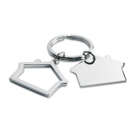 Metal key ring house shape