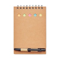 Σημειωματάριο με sticky notes και στυλό.
