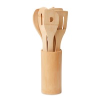 Bamboo kitchen utensils set