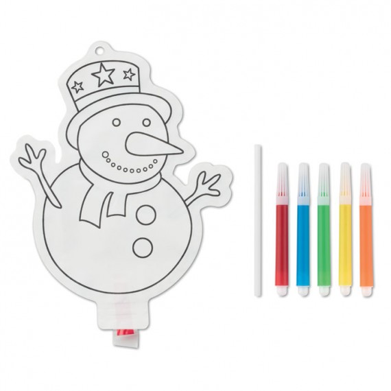 Snowman colouring balloon