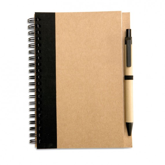 Recycled paper notebook + pen