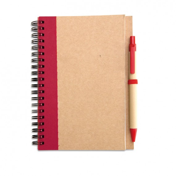 Recycled paper notebook + pen