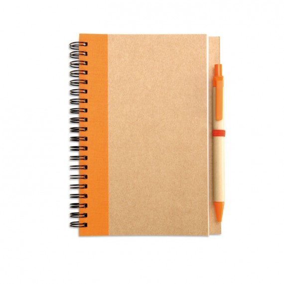 Recycled paper notebook + pen