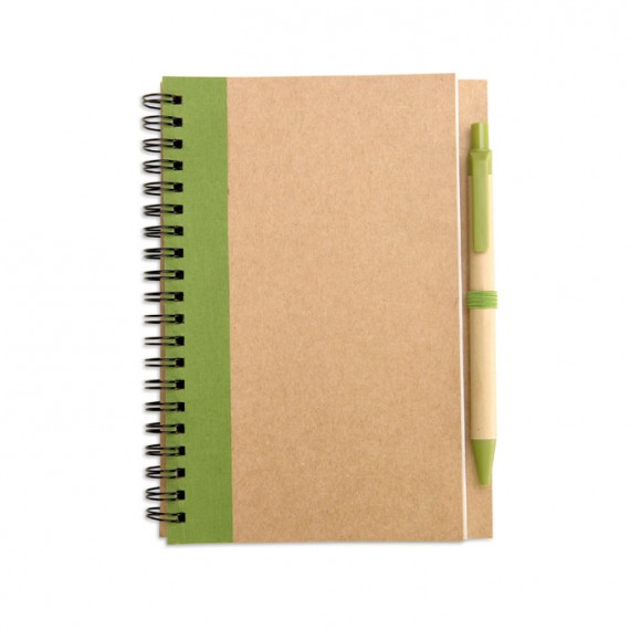 Recycled paper notebook + pen