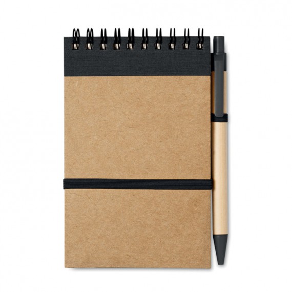 Recycled paper notebook + pen