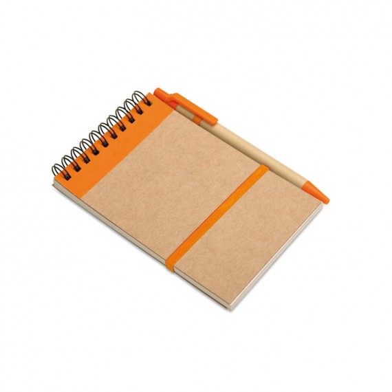 Recycled paper notebook + pen