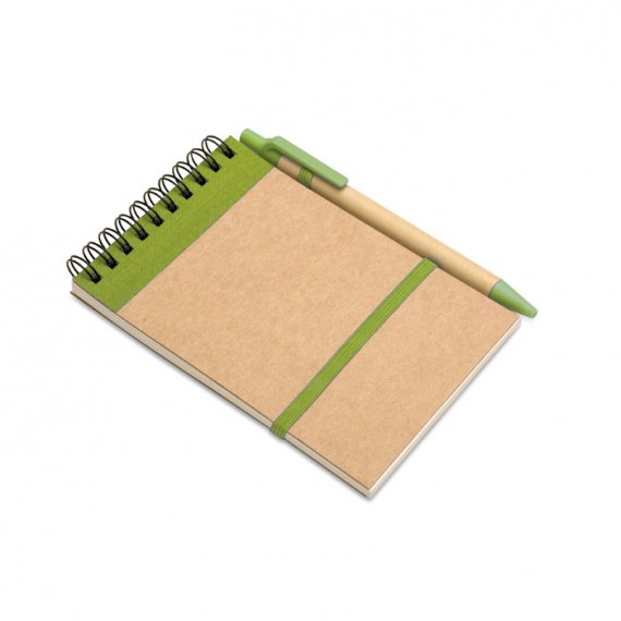 Recycled paper notebook + pen