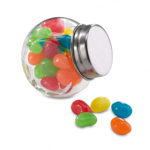 Glass jar with jelly beans