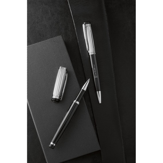 ORLANDO. Roller pen and ball pen set in metal