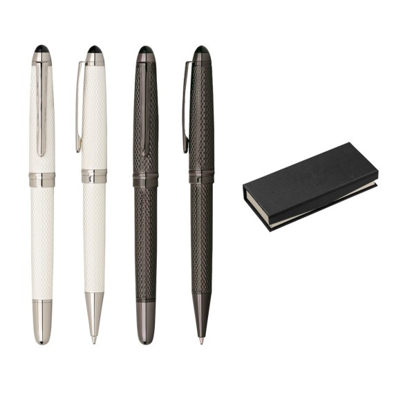 ROYAL. Roller pen and ball pen set in metal