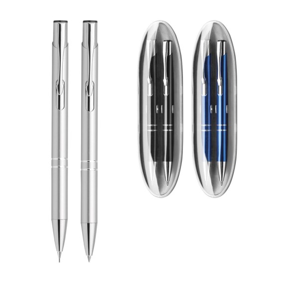 BETA SET. Ball pen and mechanical pencil set in metal