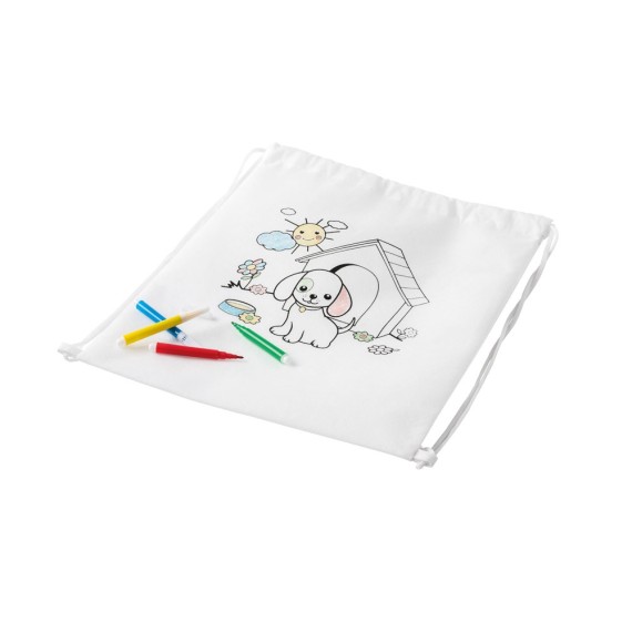 DRAWS. Kid's colouring drawstring bag