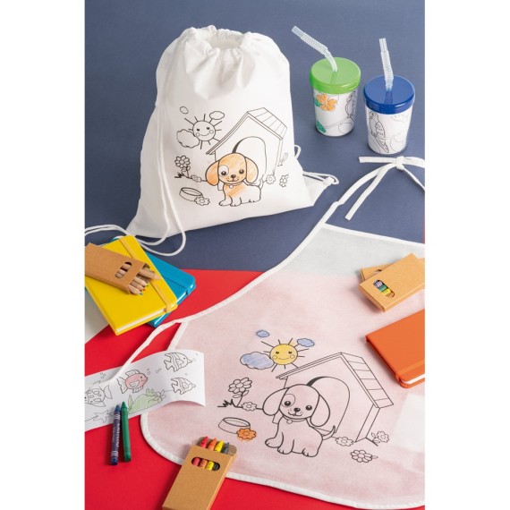 DRAWS. Kid's colouring drawstring bag