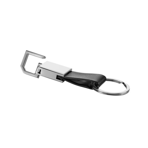 BOURCHIER. Keyring in metal and imitation leather