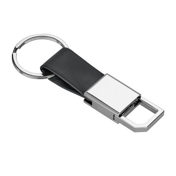 BOURCHIER. Keyring in metal and imitation leather