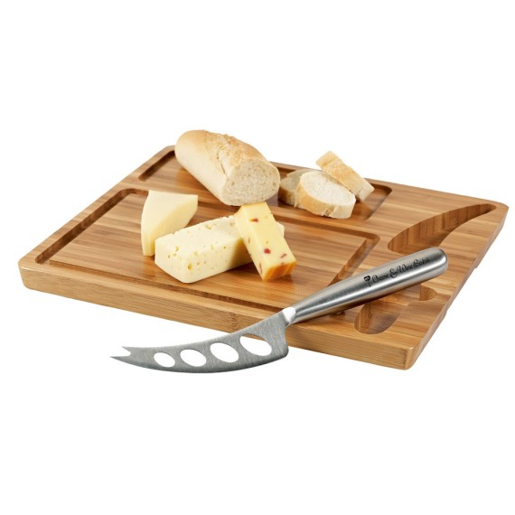 MALVIA. Bamboo cheese board with knife