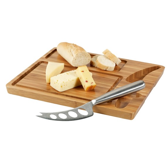 MALVIA. Bamboo cheese board with knife