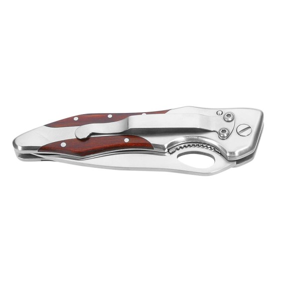 LAWRENCE. Pocket knife in stainless steel and wood