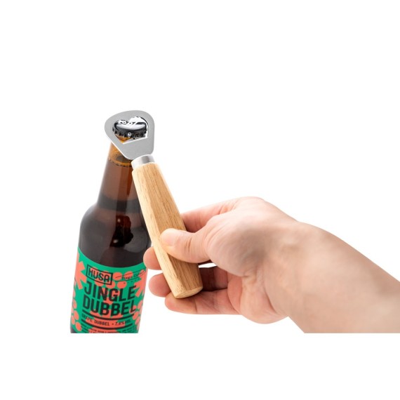 HOLZ. Bottle opener in metal and wood