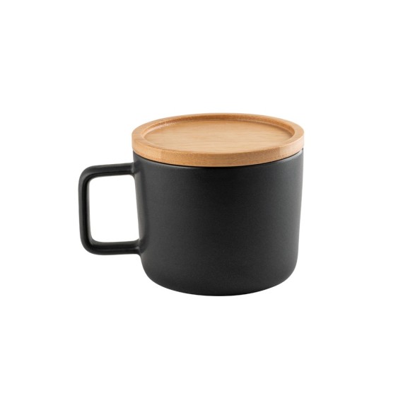 FANGIO. 220 mL ceramic mug with lid and bamboo base