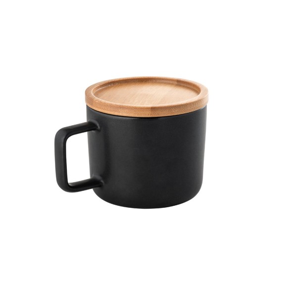 FANGIO. 220 mL ceramic mug with lid and bamboo base