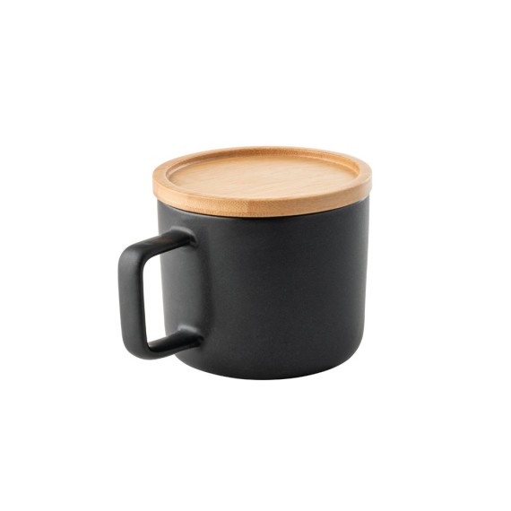 FANGIO. 220 mL ceramic mug with lid and bamboo base