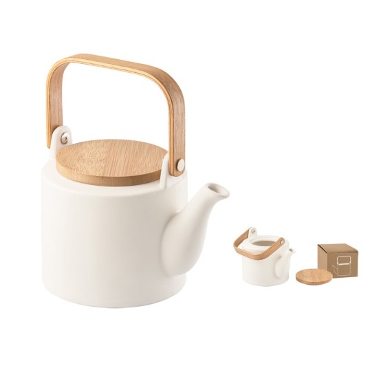 GLOGG. 700 mL ceramic teapot with bamboo lid 700 mL