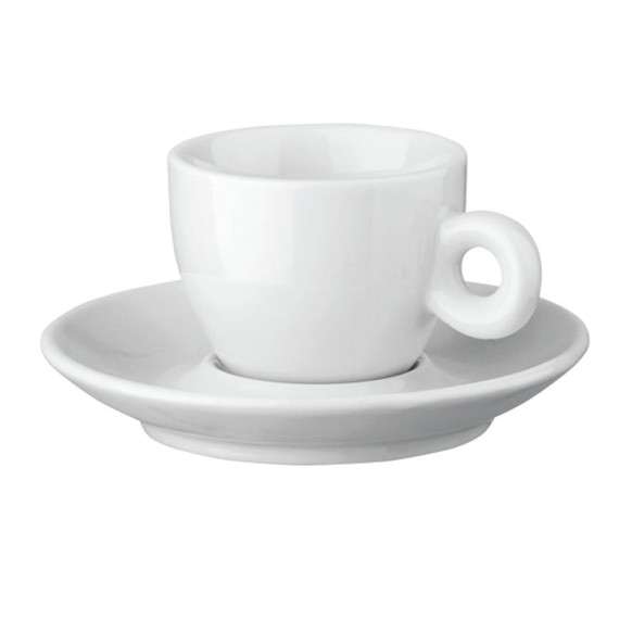 PRESSO. Ceramic coffee cup and saucer