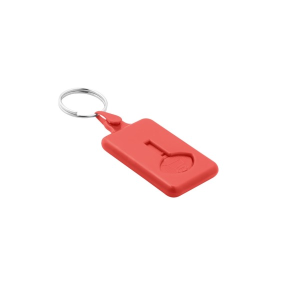 BUS. Coin-shaped keyring for supermarket trolley