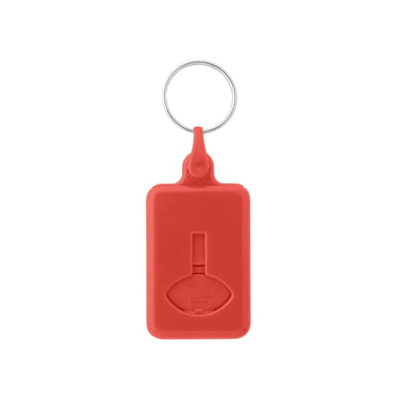 BUS. Coin-shaped keyring for supermarket trolley