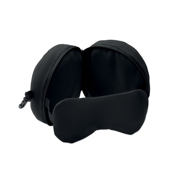 Travel pillow with eye mask
