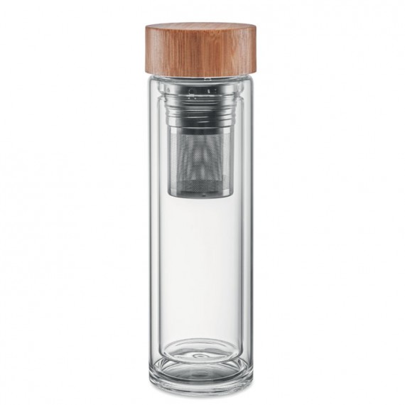 Double wall glass bottle