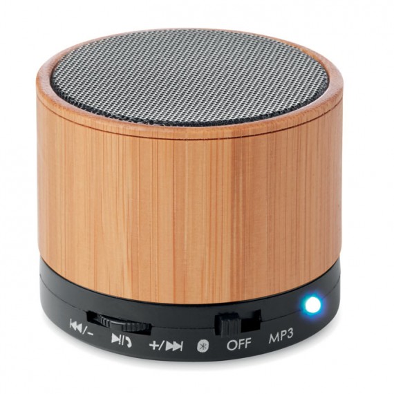 Round Bamboo wireless speaker