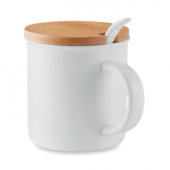 Porcelain mug with spoon