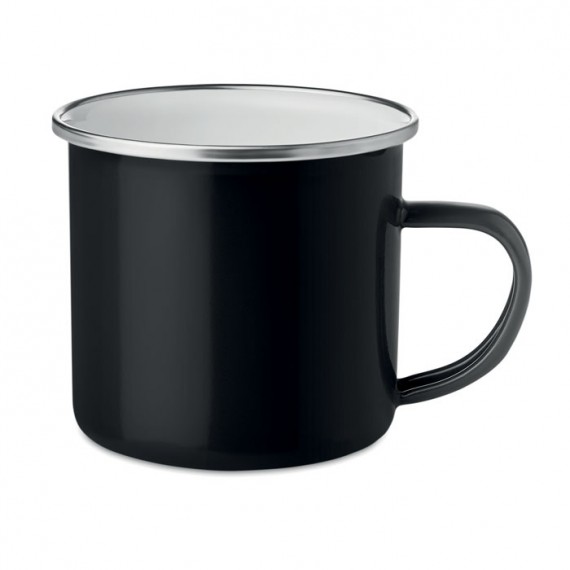 Metal mug with enamel layer