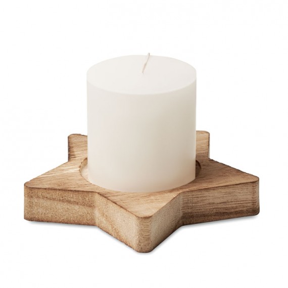 Κερί με ξύλινη βάση σε σήματος αστεριού