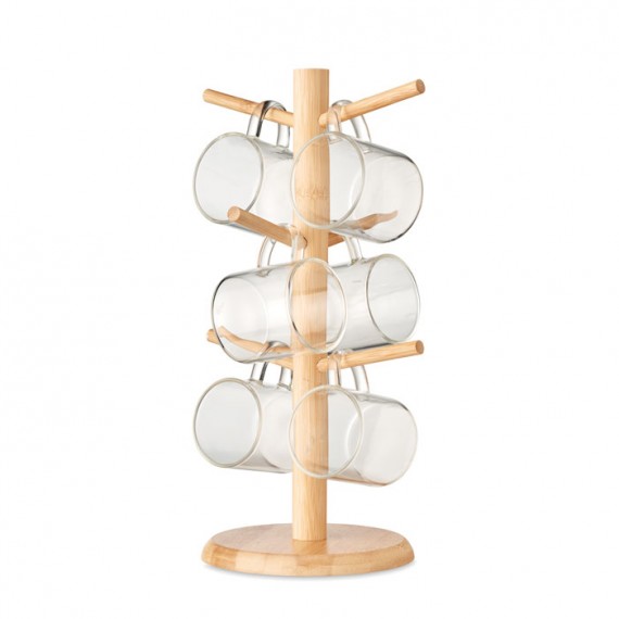 Bamboo cup set holder