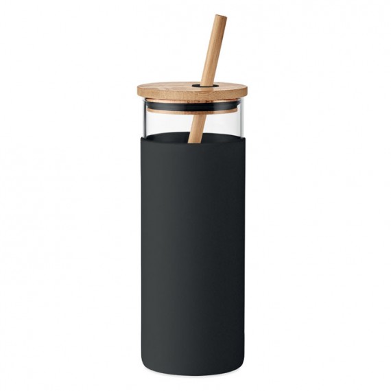 Glass tumbler 450ml bamboo lid