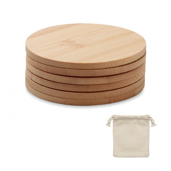 Set of 6 bamboo coasters