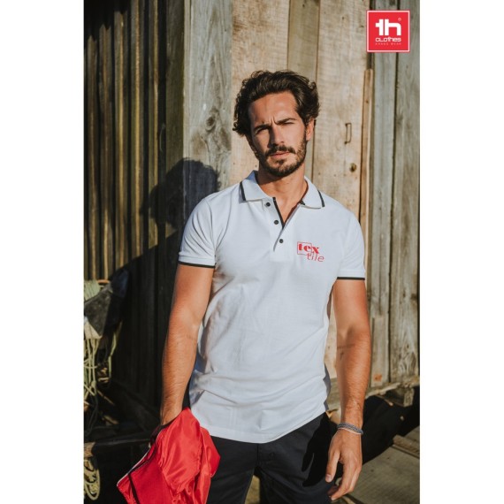 THC ROME WH. Men's slim fit polo shirt