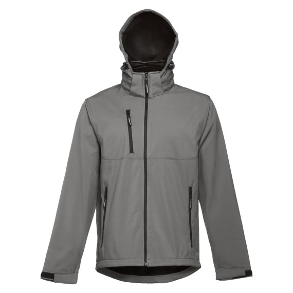 THC ZAGREB. Men's softshell with removable hood