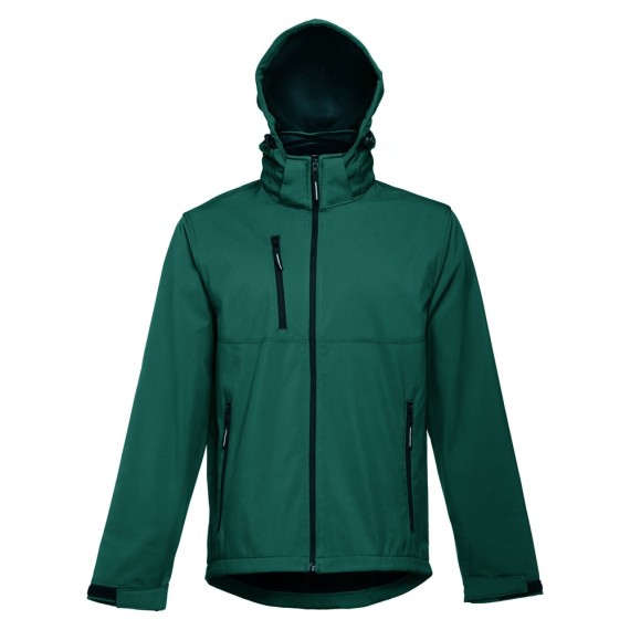 THC ZAGREB. Men's softshell with removable hood