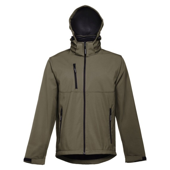 THC ZAGREB. Men's softshell with removable hood