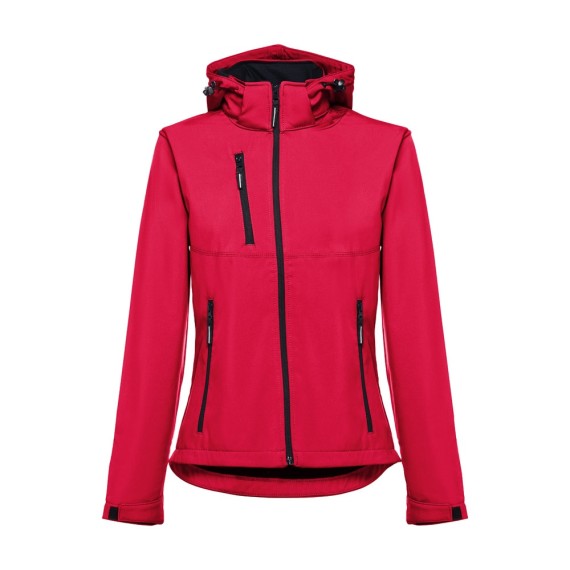 THC ZAGREB WOMEN. Women's softshell with removable hood