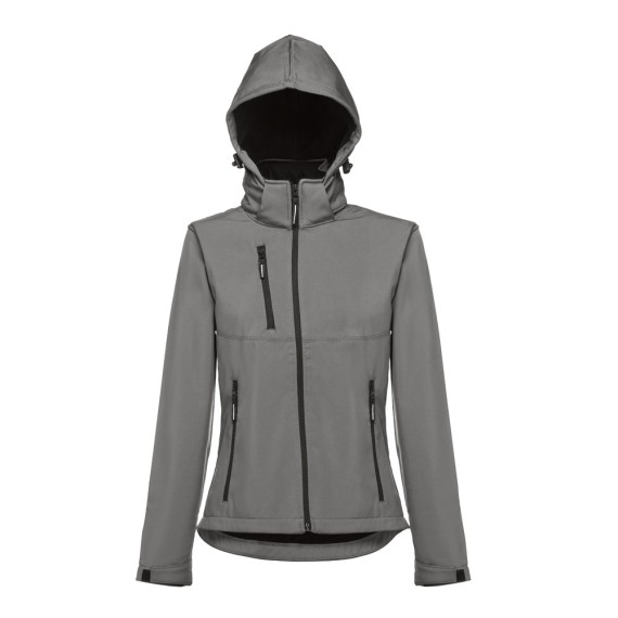 THC ZAGREB WOMEN. Women's softshell with removable hood