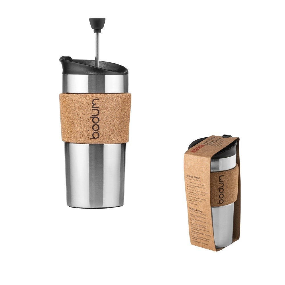 TRAVEL PRESS CORK. travel mug 450ml