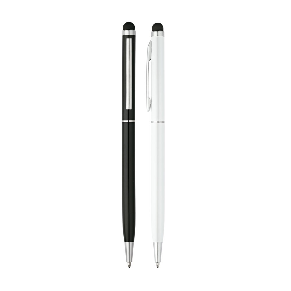 ZOE BK. Ball pen with touch tip in aluminium