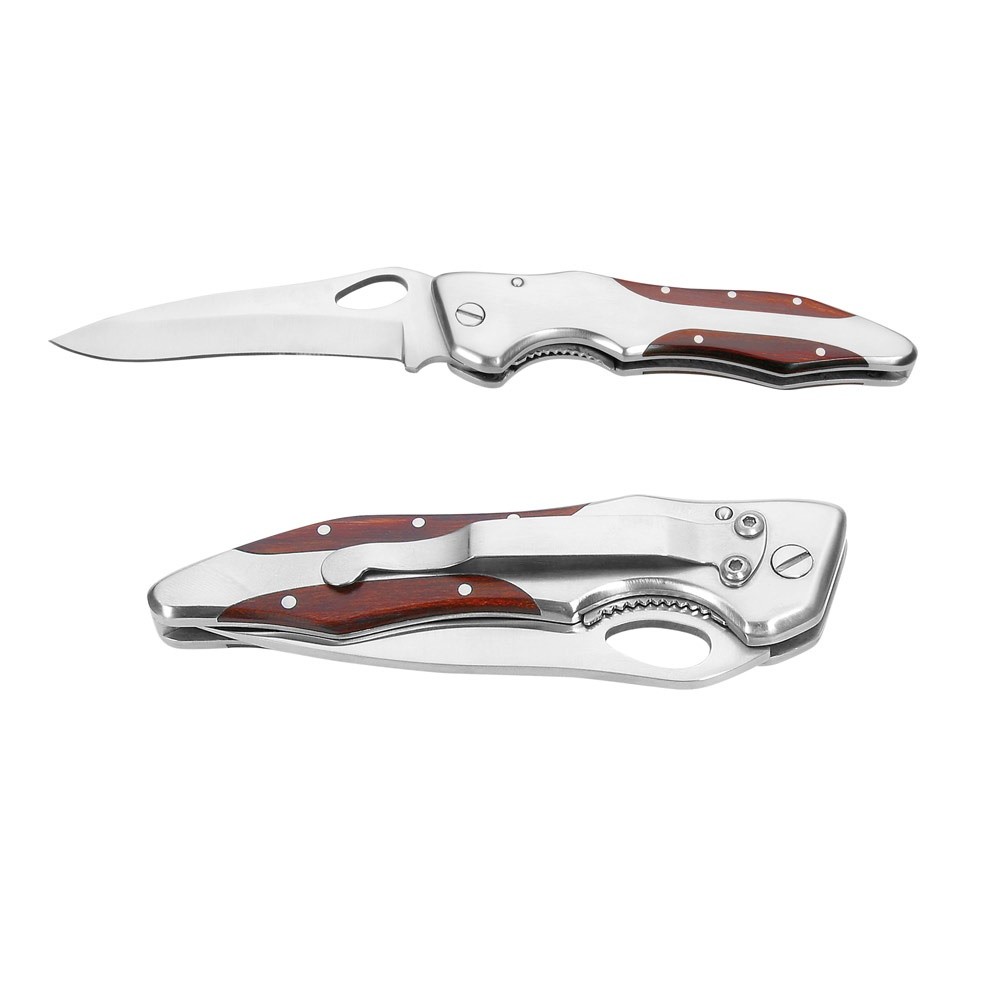 LAWRENCE. Pocket knife in stainless steel and wood