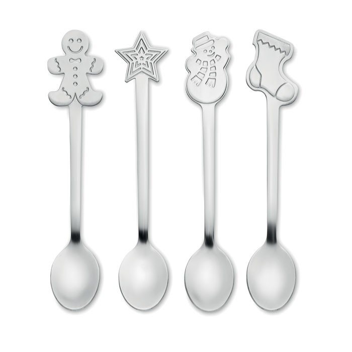 Set of 4 Christmas tea spoon