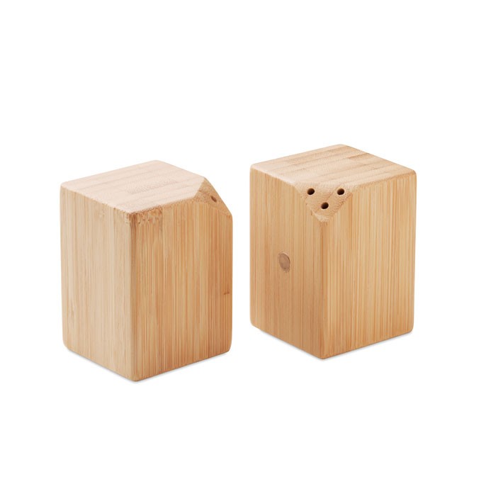 bamboo salt and pepper holder